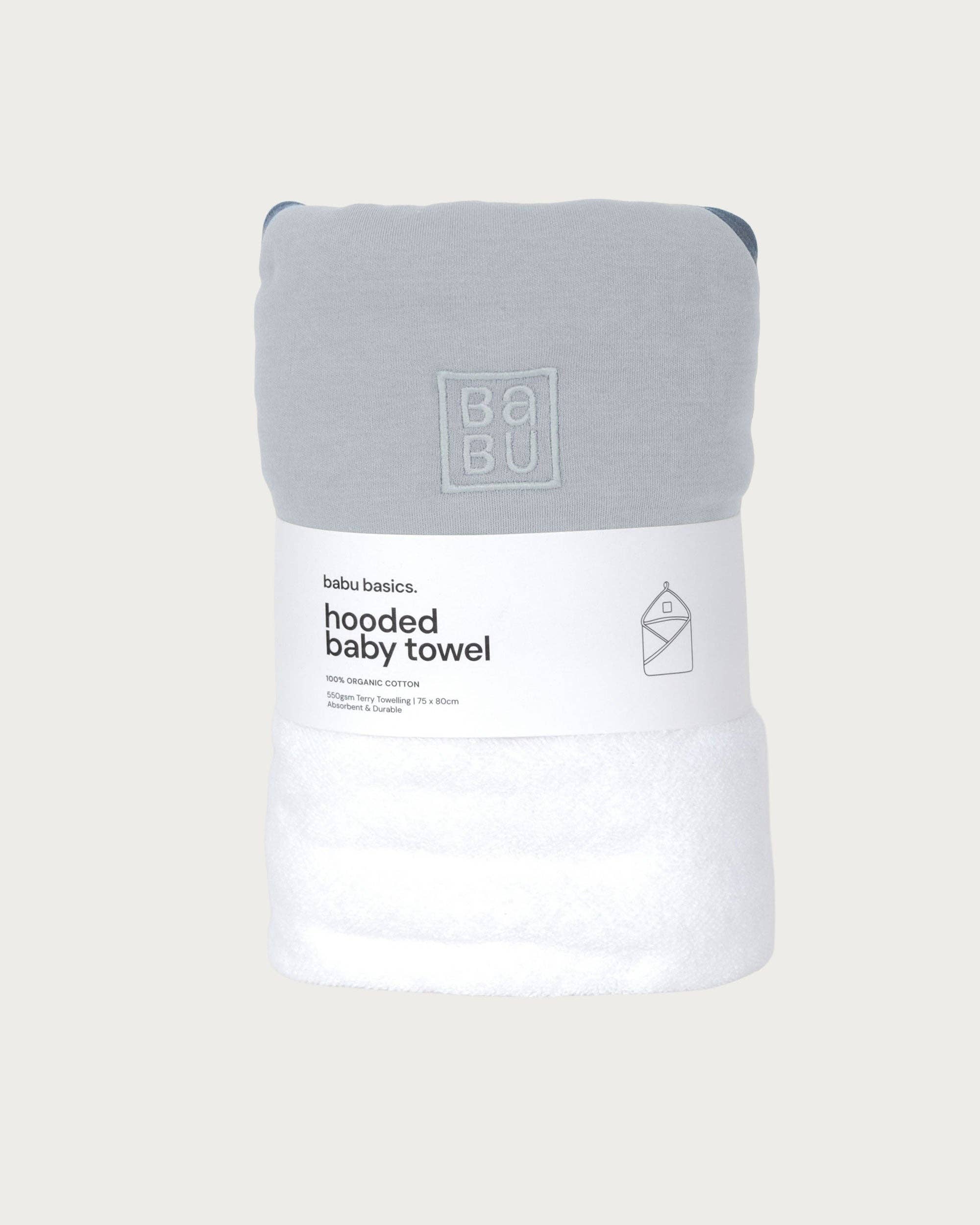 Babu - Wholesale Hooded towel – Child & baby - Terry Hooded Baby Towel - Sky Contrast2