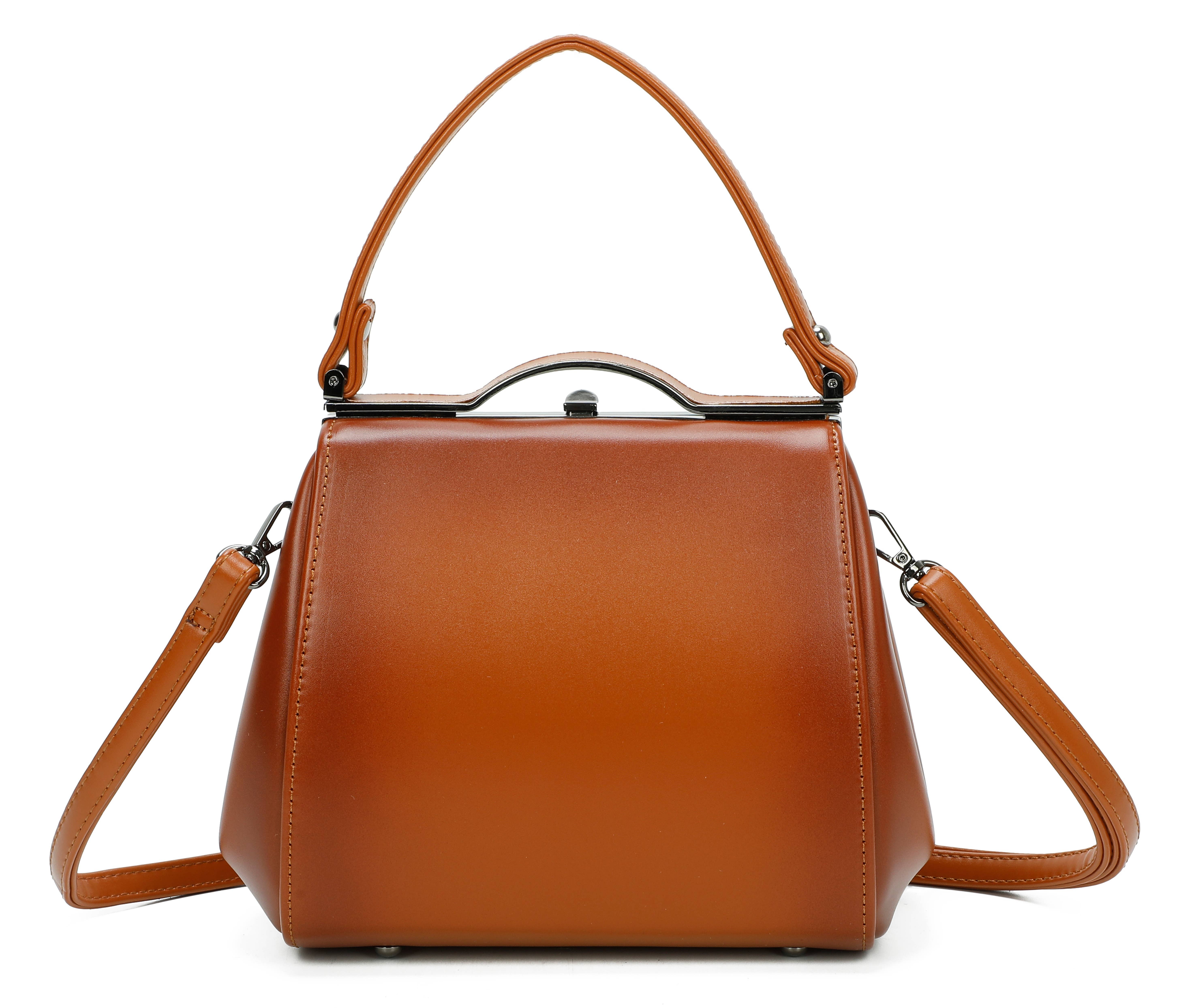 Superbia - Wholesale Top Handle Bag - Women's - Vintage Smoky Effect Pu Clasp Opening Top Handle Bag- P82894