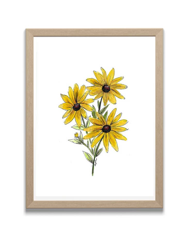 Black-Eyed Susan Watercolor - Original Art Print for wholesale by Locksley Workshop