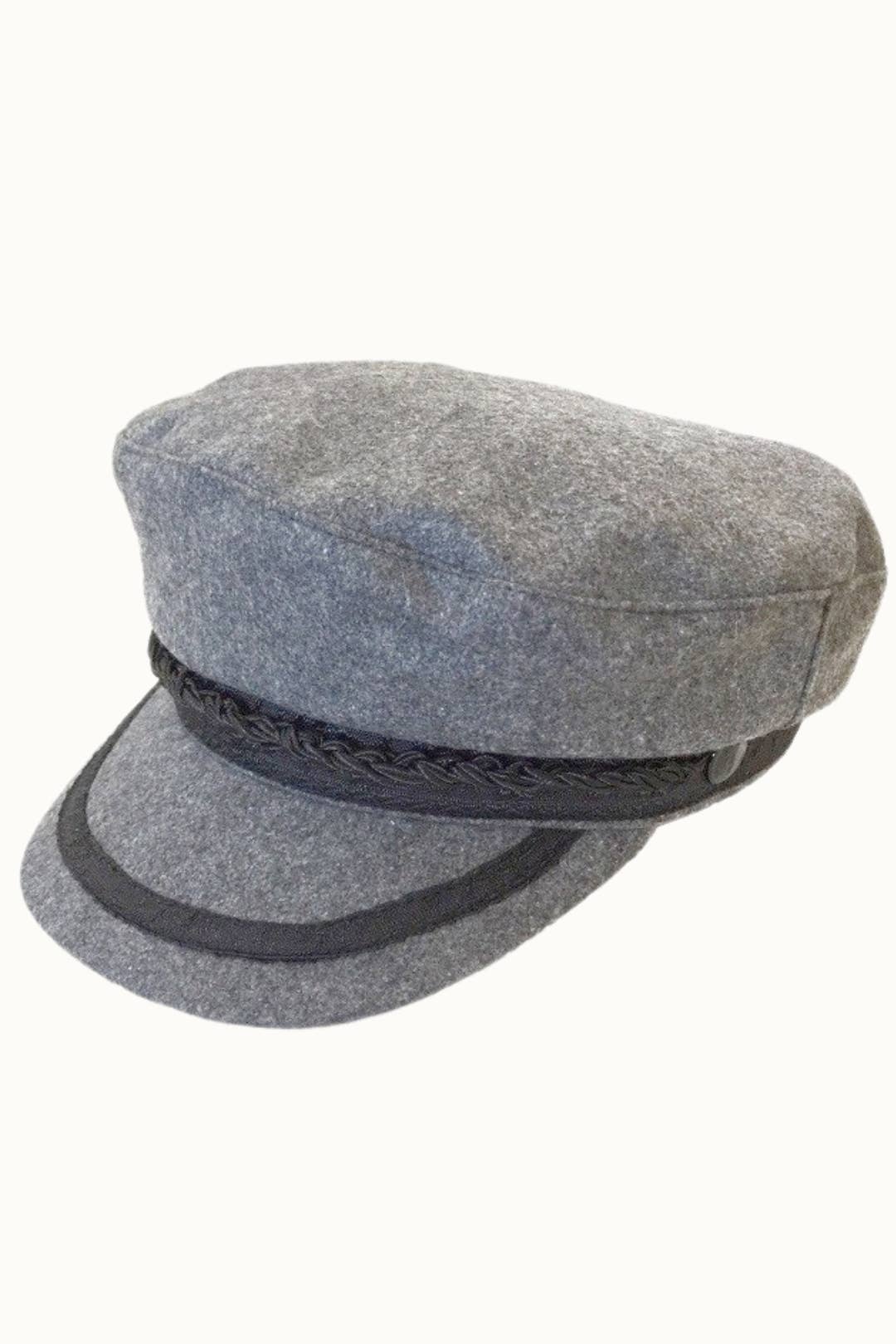 Olive & Pique - Vente Casquette gavroche – unisexe - Chapeau de marin grec en feutre de laine avec garniture en ruban3