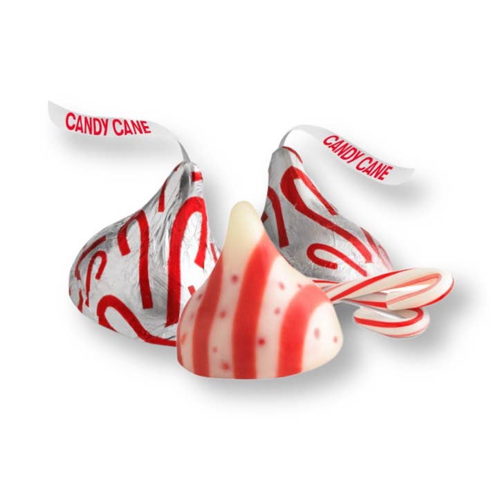 Candy In Bulk - Wholesale Chocolate Covered Sweets - Hershey’s Kisses Candy Cane Mint Candy with Stripes & Candy Bits, Bulk Value Pack