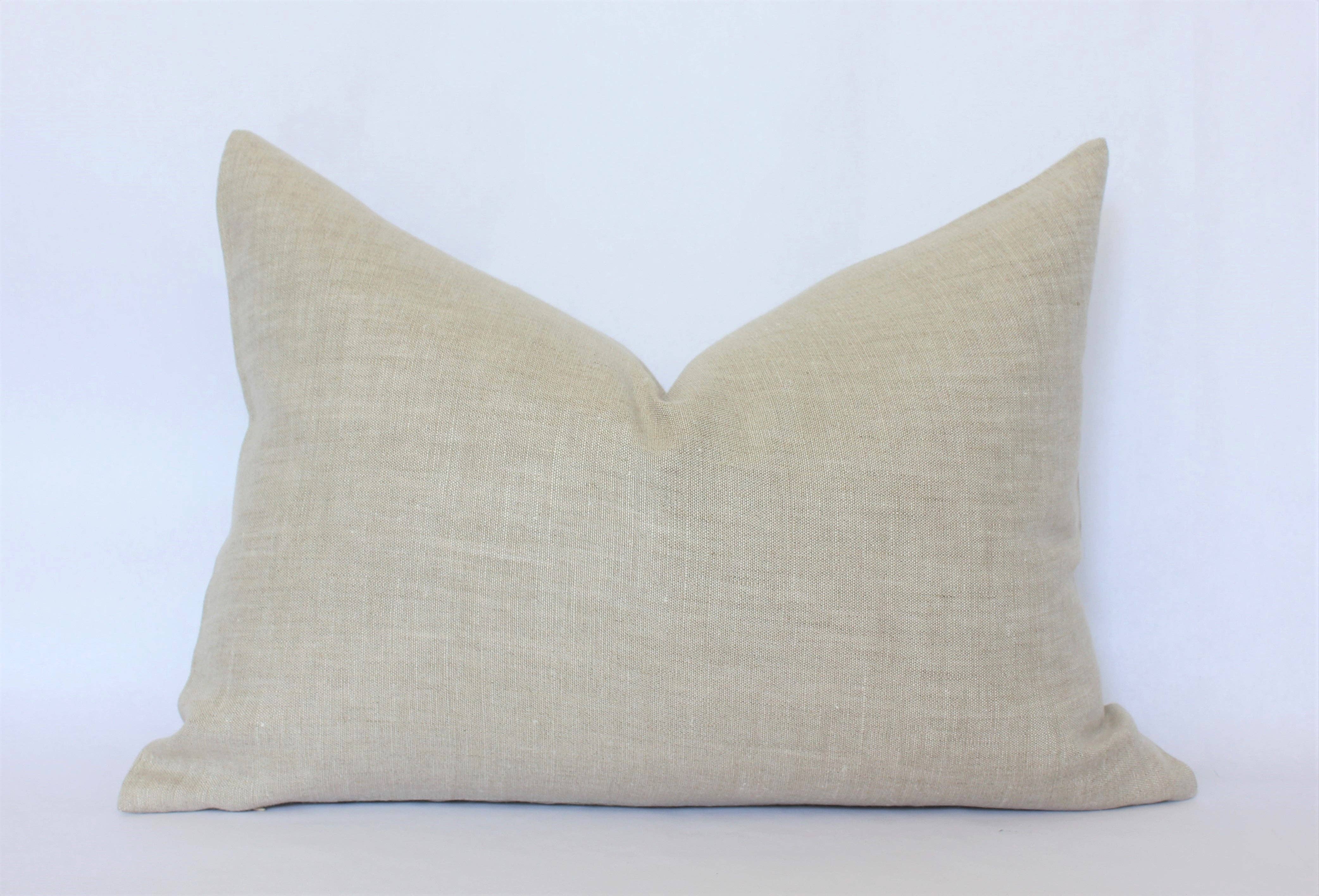 Textileish - Wholesale Throw Pillow Cover - Beige Linen Pillow Cover, Designer Throw Pillow 
| Oatmeal1
