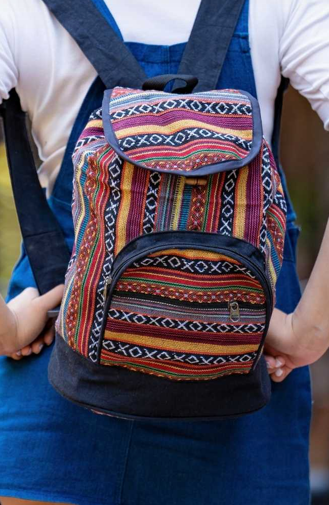 Ganesh Himal Trading - Wholesale Backpack - Women's - Cotton Gyari Backpack Drawstring Closure1