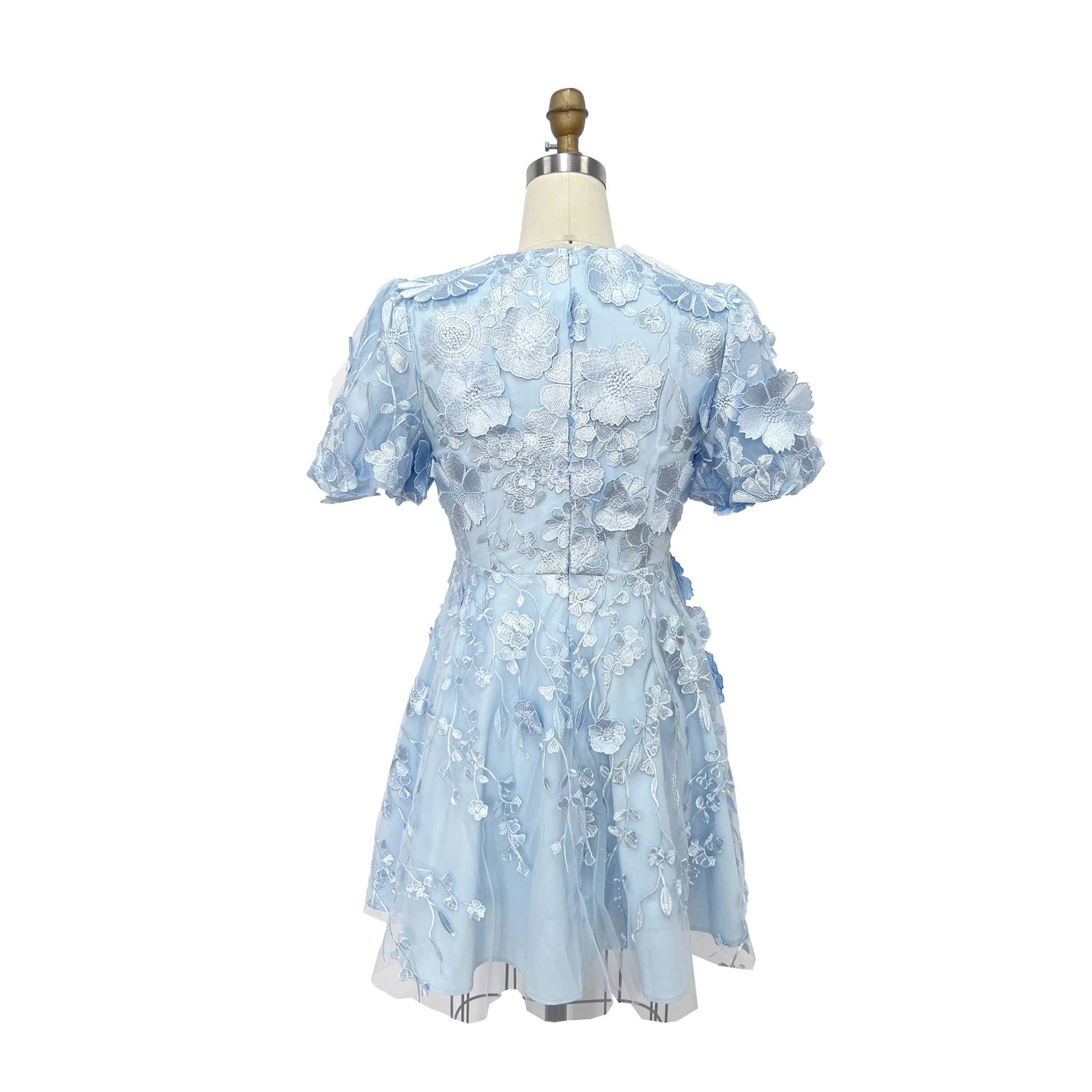 XHHH Inc - Wholesale Dress - Women's - X9035CD.3D Floral Embroidered Mini Dress13