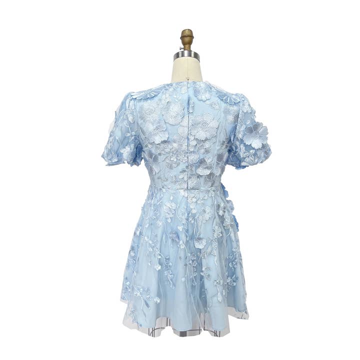 XHHH Inc - Wholesale Dress - Women's - X9035CD.3D Floral Embroidered Mini Dress13