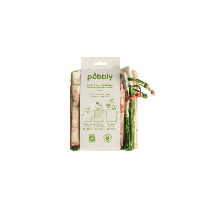 Pebbly France - Wholesale Grocery/shopping bag - Set of 3 Zero Waste Bags2