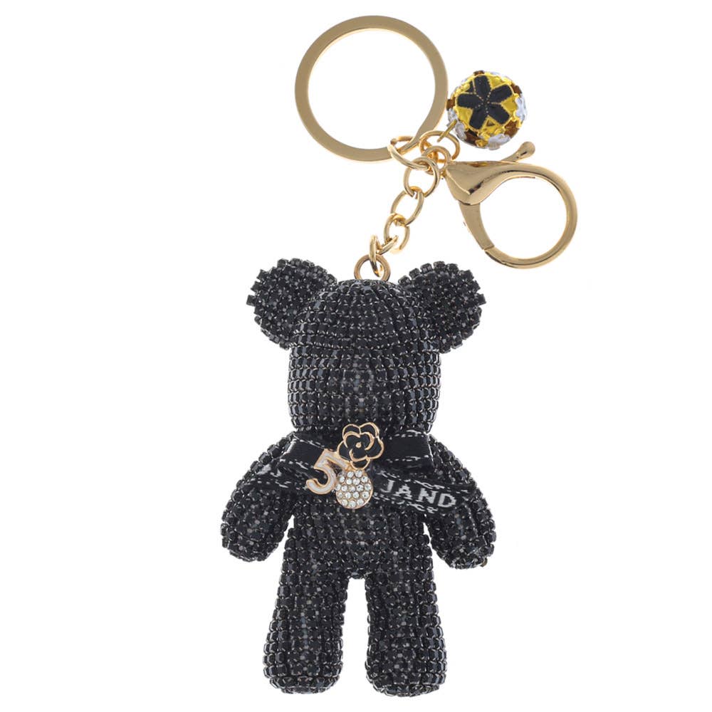 JOIA ACCESSORIES - Wholesale Keychain - Women's - RHINESTONE BEAR BAG CHARM KEYCHAIN, LVKL 1354