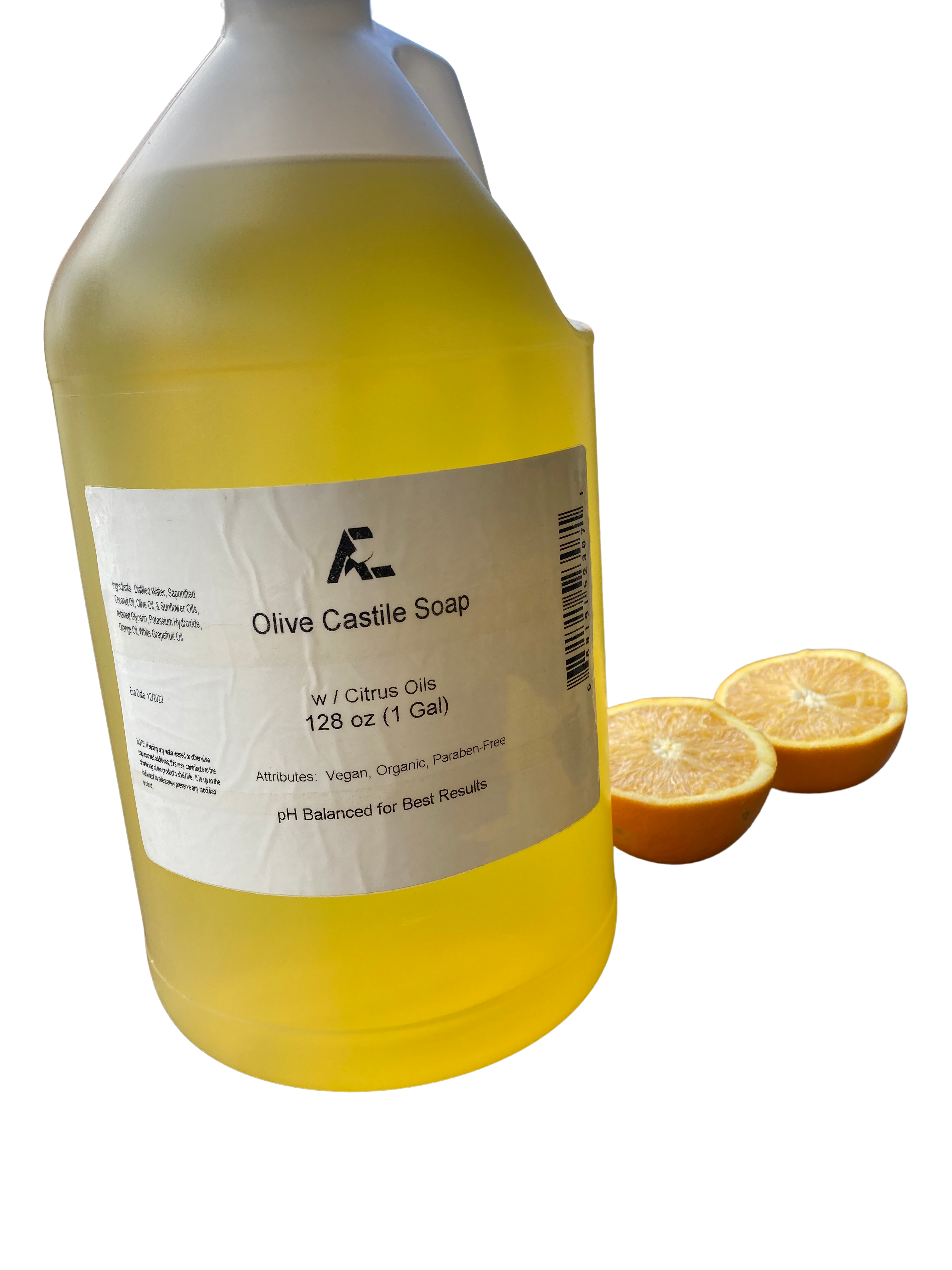 Alchemist Express – wholesale Liquid laundry detergent – Organic Citrus Castile Soap 1 Gallon (128 oz) Size (Copy2