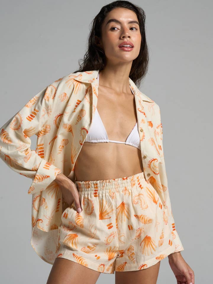 Shorts Paisley Peach di tutti i giorni per la vendita all'ingrosso da parte di SIGAL