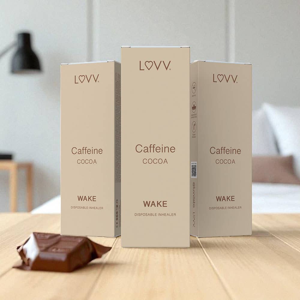 LUVV Labs - Wholesale Aromatherapy Inhaler - 10 LUVV WAKE Caffeine & B12 Infused Cocoa Flavored Inhealers3