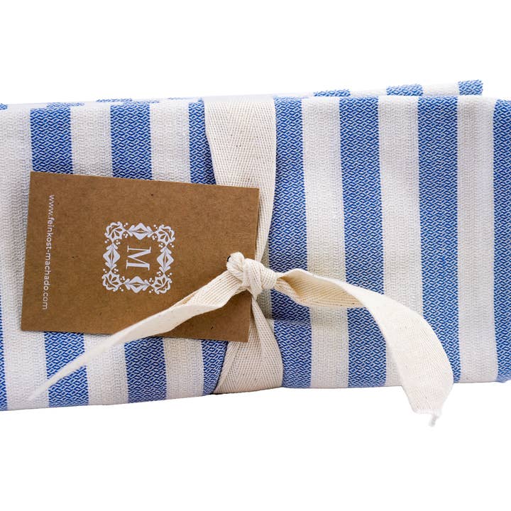 Conjunto de 3 toalhas de chá às riscas - azul por atacado de Machado GmbH