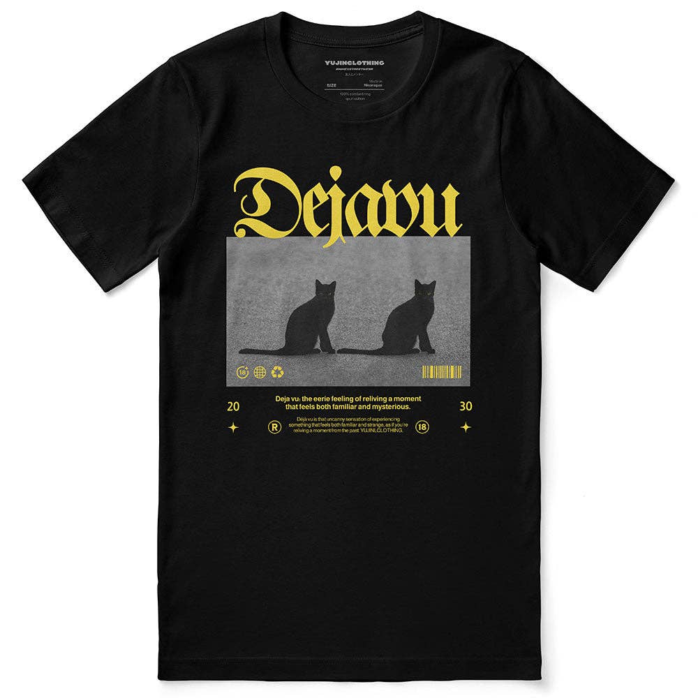 YUJIN CLOTHING - Venta al por mayor Camiseta estampada - Unisex - Camiseta de Gato Dejavu0