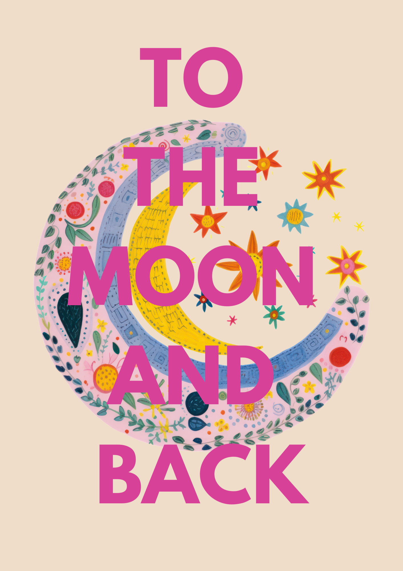 Lyonette – wholesale Art print – To the Moon and Back, Moon and Stars Art Print2