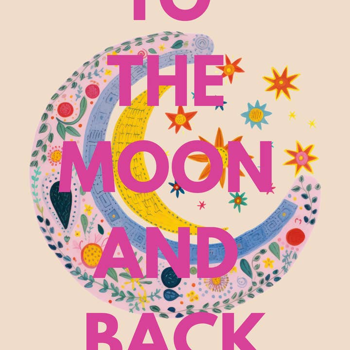 Lyonette - Vente Affiche d'art - Vers la lune et retour, impression artistique lune et étoiles2