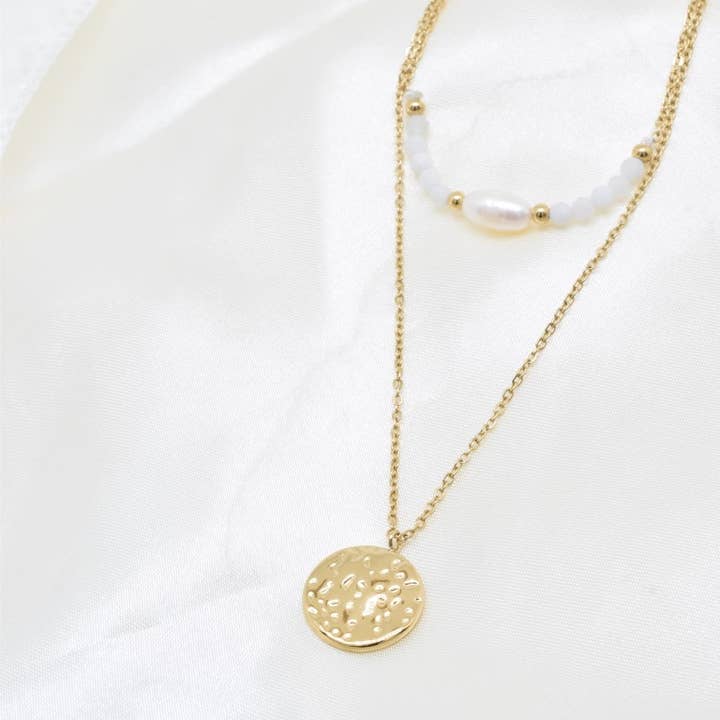 Kapyco - Wholesale Pendant/Charm Necklace - Double-row stainless steel necklace - BJ210248OR