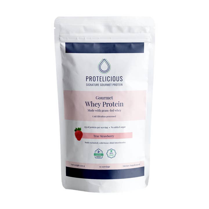 Gourmet Whey Protein Concentrate – True Strawberry | 500g and other Purchase wholesale strawberry protein powder. Free returns & net 60 terms on Faire trending on Faire.