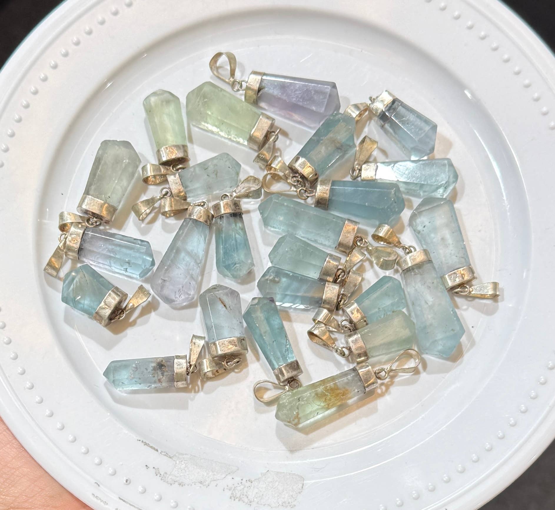 Metaphysical & Healing Crystals – wholesale Crystal spray – FLUORITE PENDANTS WITH STERLING SILVER1
