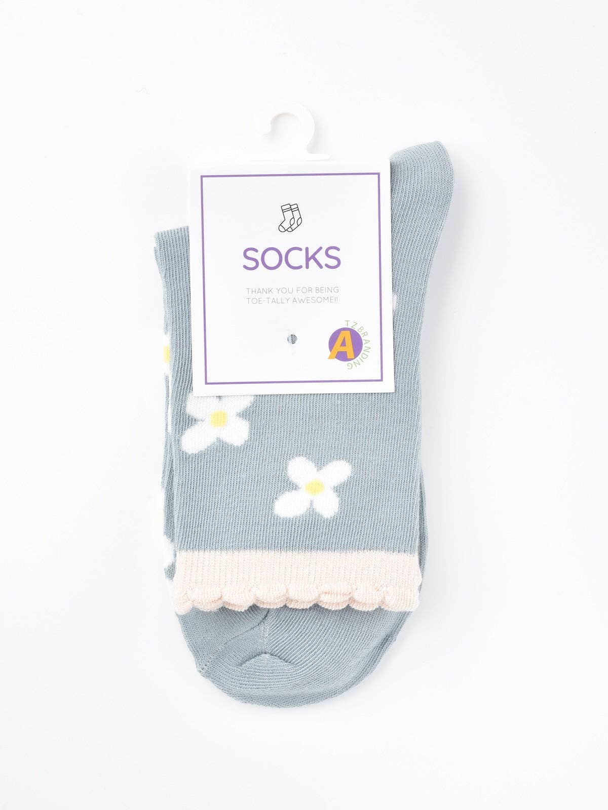 Funkyrel® Atzbranding Limited - Wholesale Socks - Women's - Rufia - Floral Lace Trim Mid-Calf Socks2