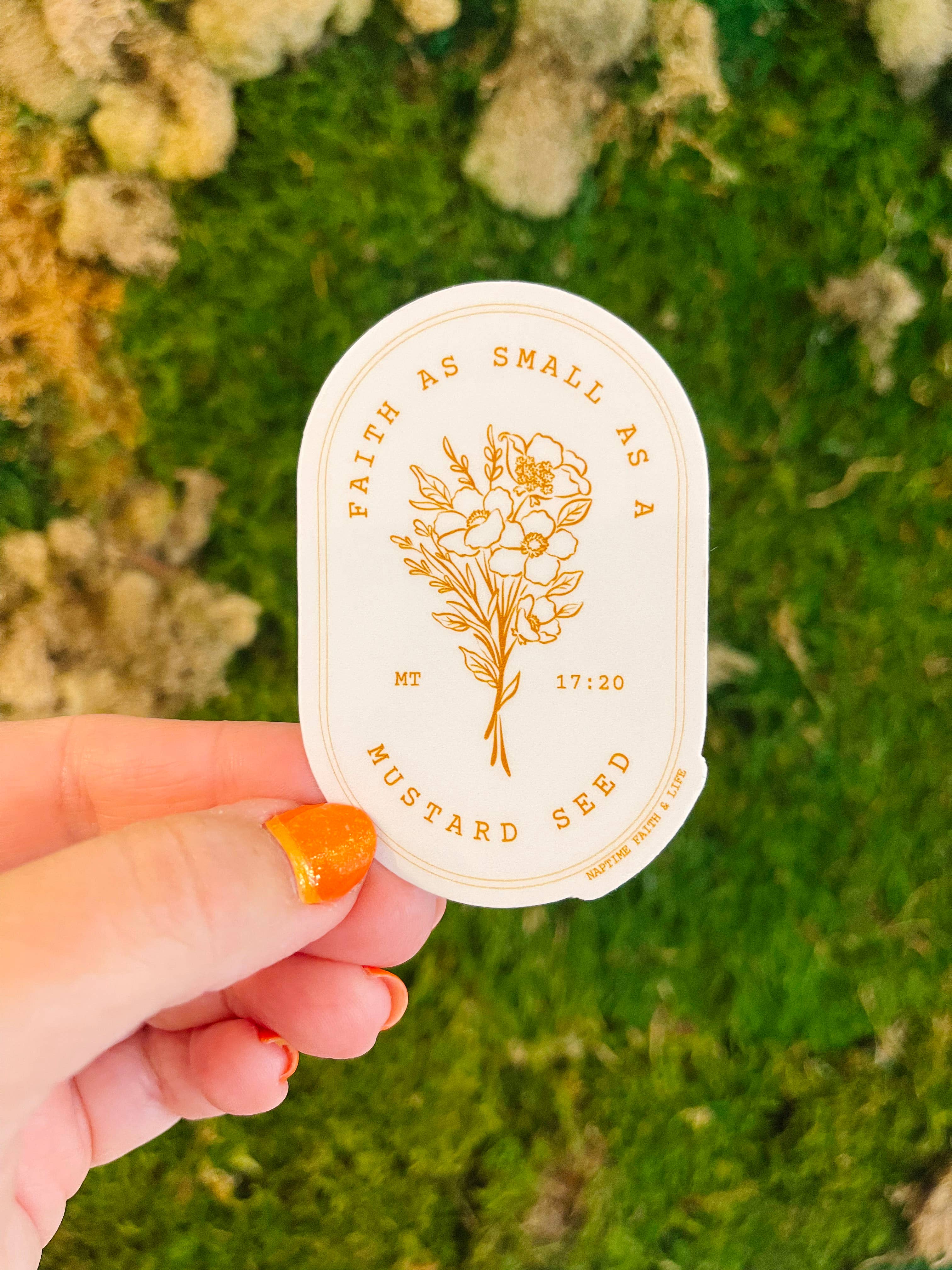 Faith & Life Christian Brands - Vendita all'ingrosso Adesivo - Adesivo impermeabile in vinile "Fede come un granello di senape"