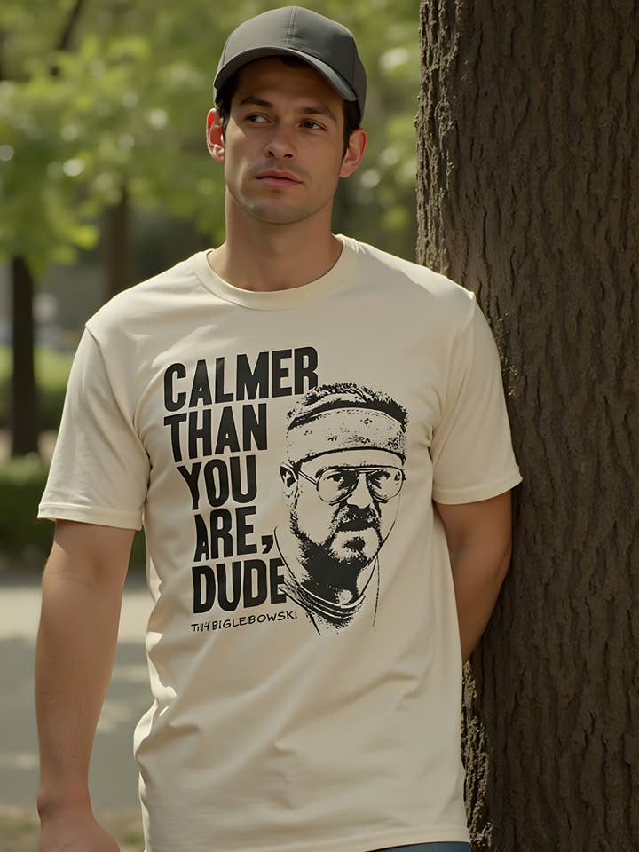 Official Store - Wholesale Screen Printed T-Shirt - Men's - Big Lebowski - Calmer Than You Men's T Shirt
