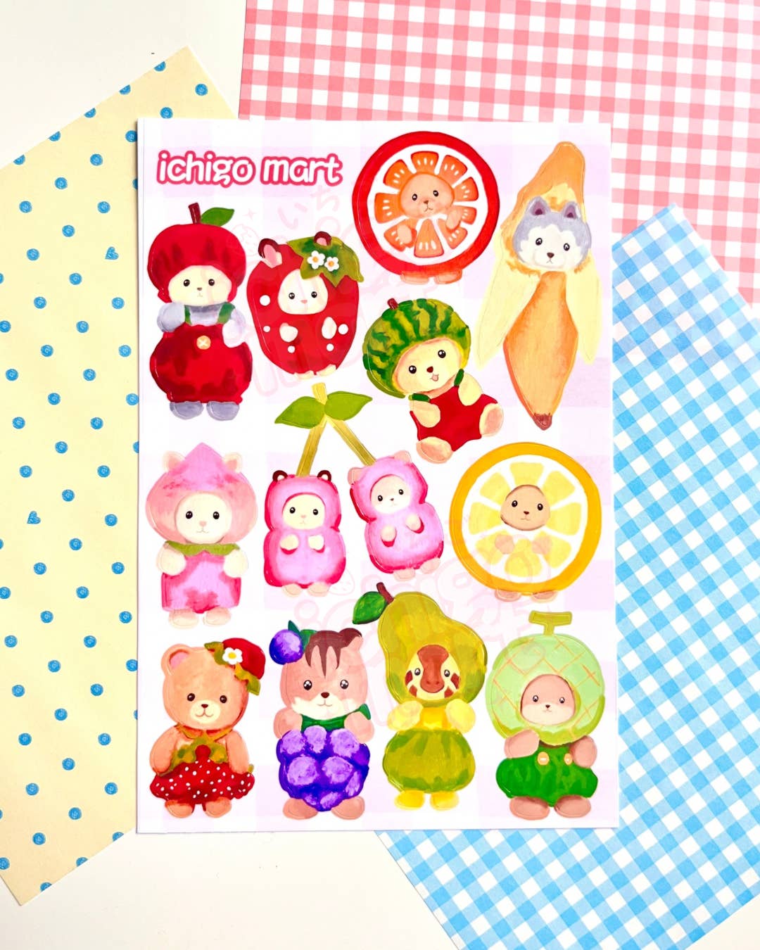 Ichigo Mart - Wholesale Sticker - Fruity Calico Critters Sticker Sheet
