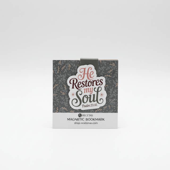 He Restores My Soul (Psalm 23:10) Magnetic Bookmark for wholesale by Recetas PSD, LLC