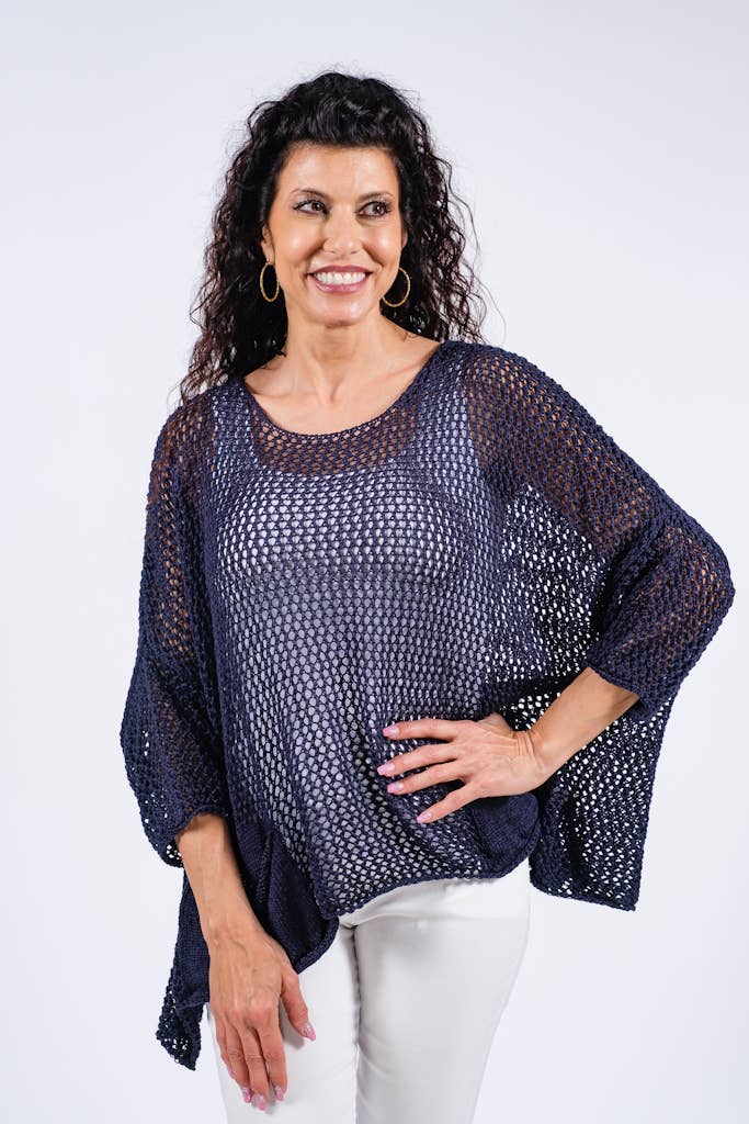 TINA Stephens Italy/Tees By Tina - Wholesale Knit Top - Women's - Lennox Open Knit Topper (BLS133)3