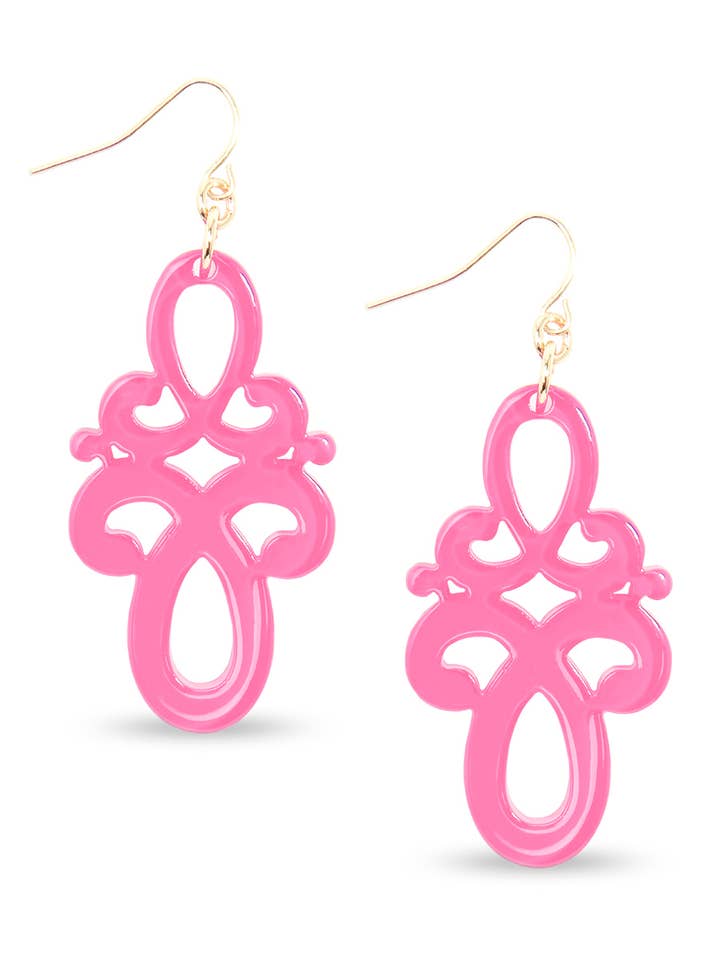 Double Scroll Drop Earring for wholesale by ZENZII Jewelry