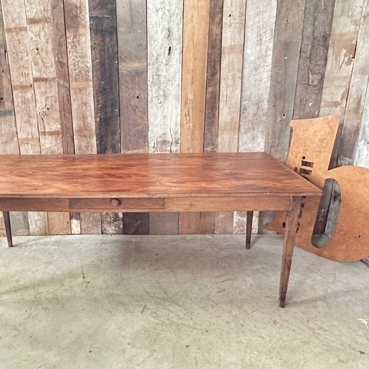 Table de salle à manger de ferme en chêne et pin antique français, vers 1850 pour la vente par belvoir