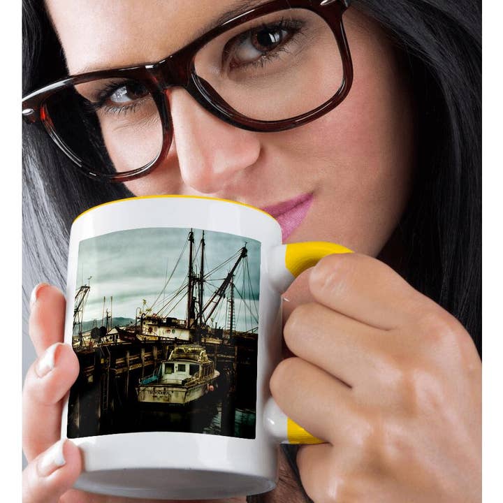 3dRose – wholesale Coffee mug – 3dRose, Rusty Boats at Morro Bay Dock in California on the Waterfront, Mug1
