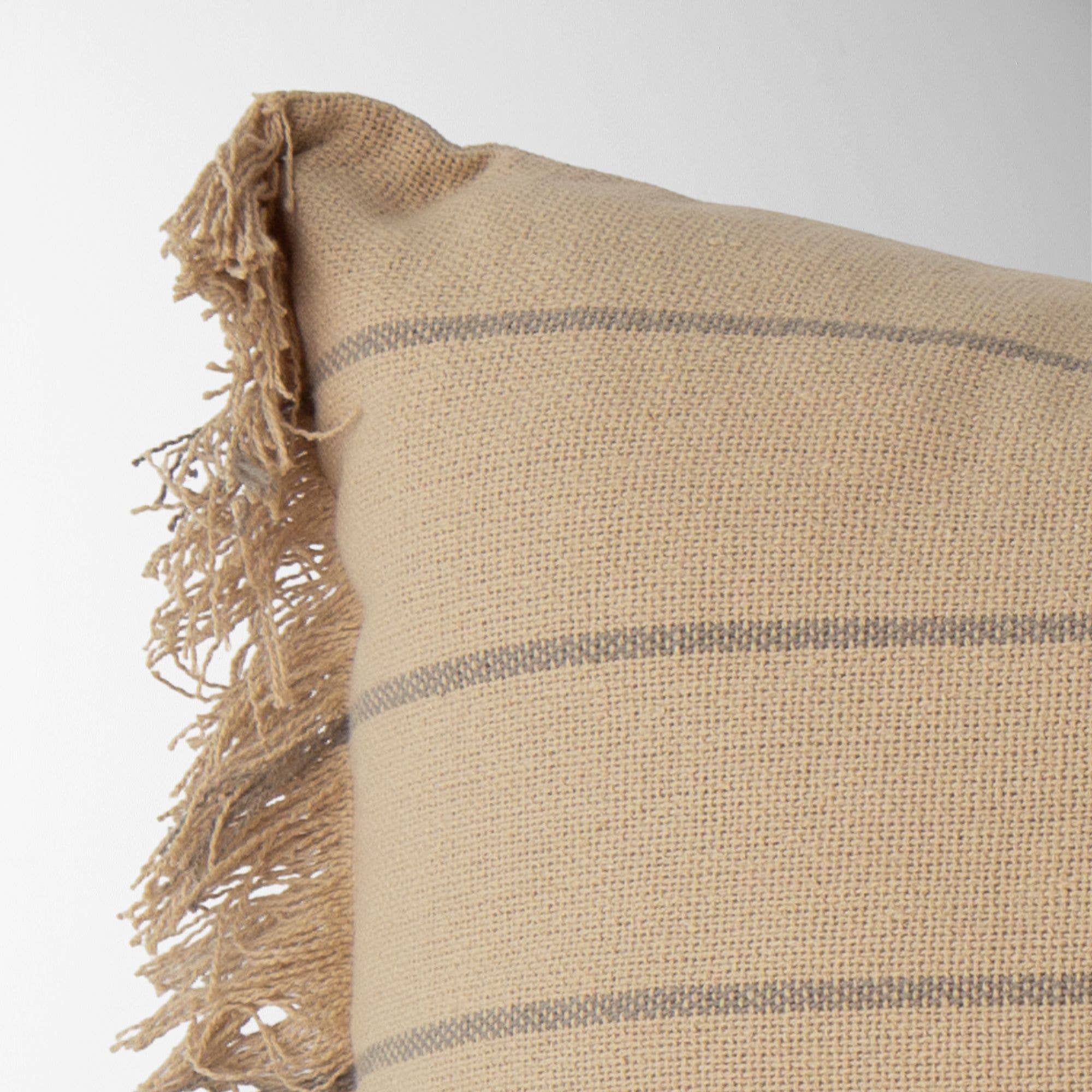 Tajik  Home  LLC - Wholesale Throw Pillow Cover - Taylor Striped Pillow Cover with Frayed Edges – Modern 3