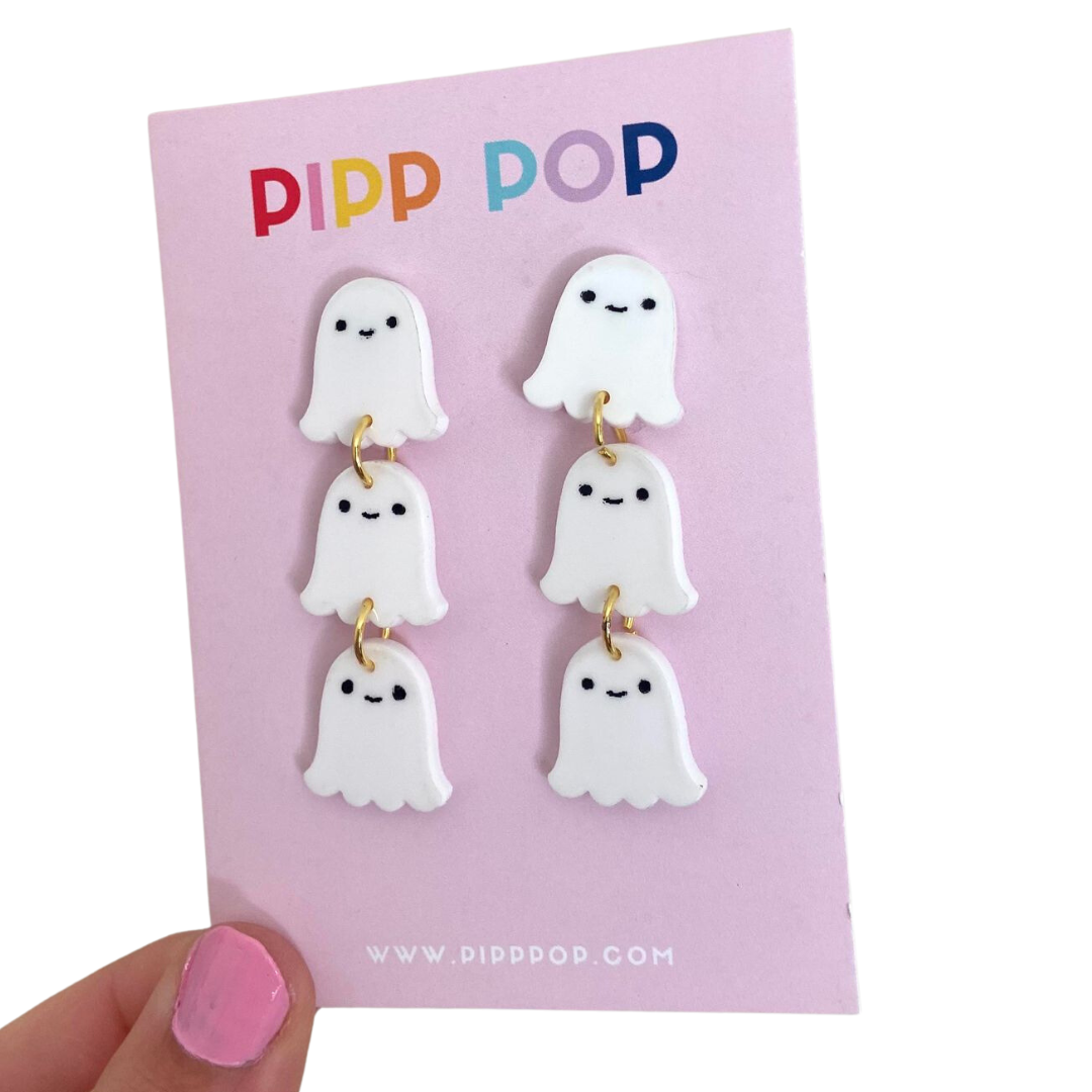 Pipp Pop - Wholesale Dangle Earrings - Halloween Ghost Dangles0