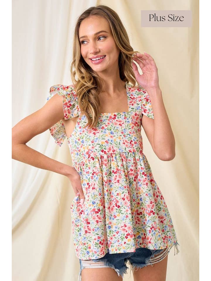 lovely melody - Wholesale Blouse - Women's - LMT3794PL-PLUS SIZE Ava Floral print top11