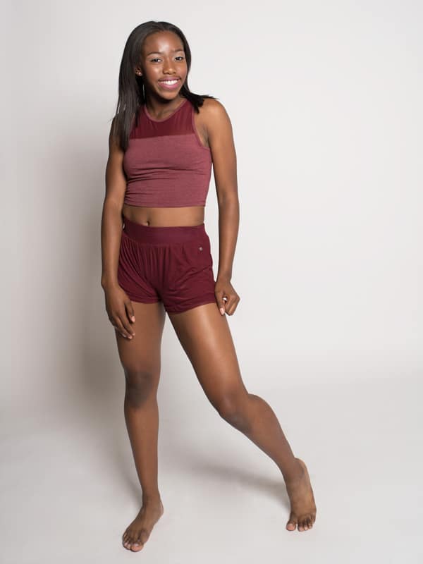 Haut en maille extensible, Canyon Rose pour la vente par Sugar And Bruno