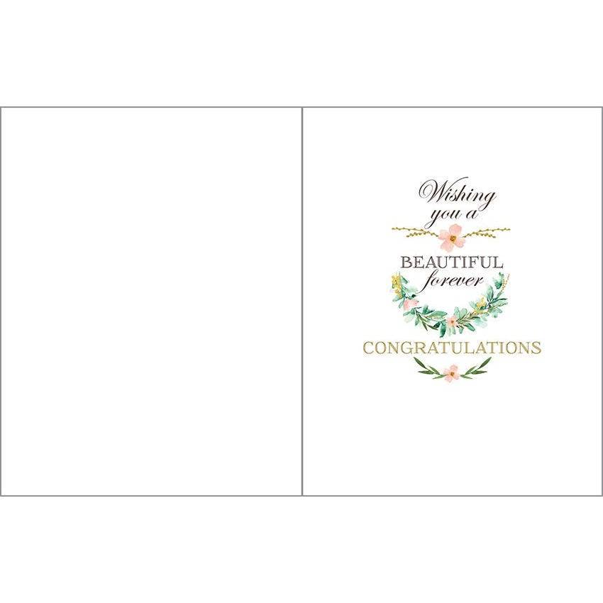 GINA B DESIGNS - Wholesale Wedding Card - Wedding Greeting Card - Laurel Wreath1