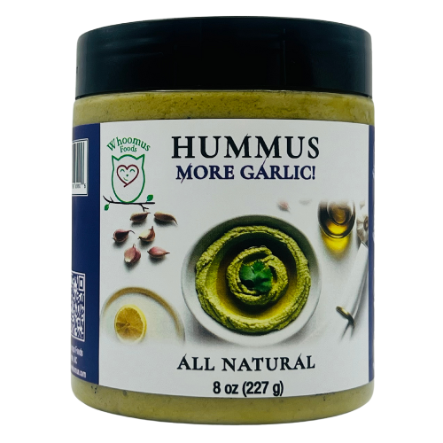Whoomus Hummus - Wholesale Dip - 8oz - 6 Pack All Natural Gourmet Hummus More Garlic Flavor1