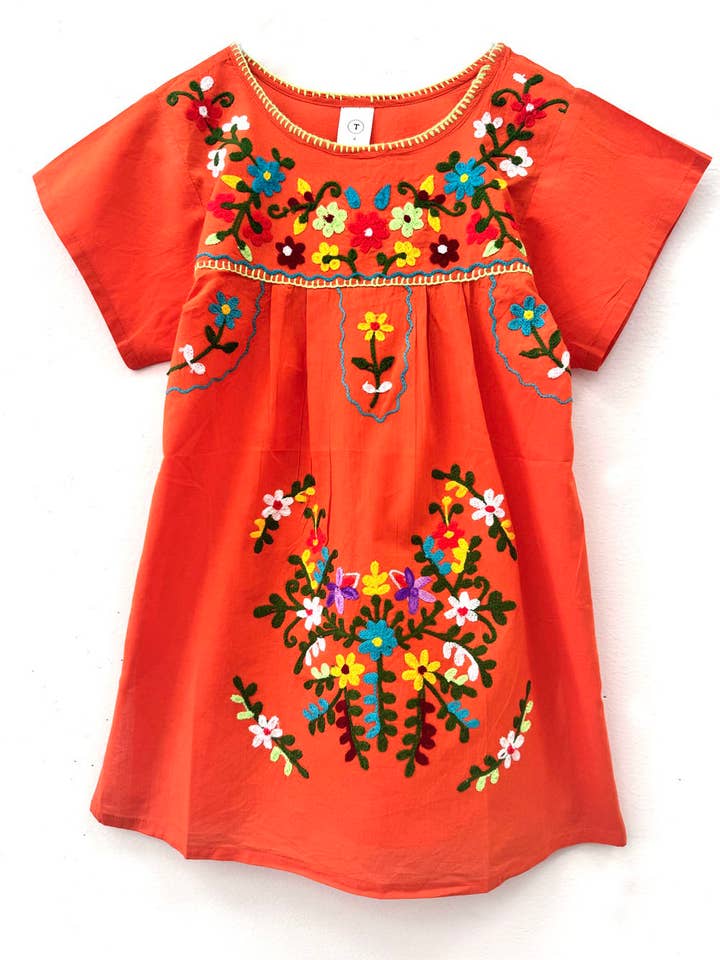 Girls Mexican Dress_Flower for wholesale by JJ BEBE LAND