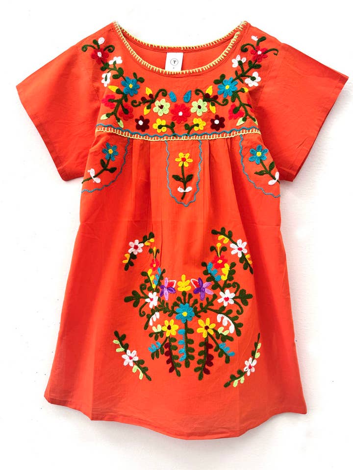 Girls Mexican Dress_Flower for wholesale by JJ BEBE LAND
