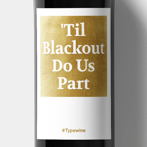 Typewine - Wholesale Gift Tag Label - Blackout Wine Label1