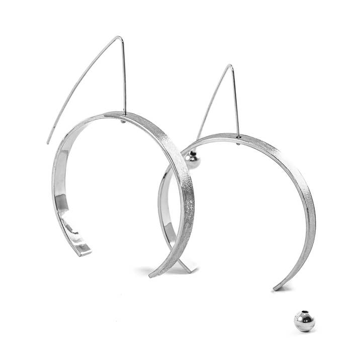 Large Torc Earrings, light contemporary statement jewelry for wholesale by AW | MW