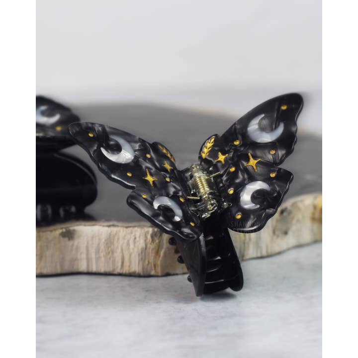 Shannon Talbott - Wholesale Hair Clip - Women's - Moon Moth Butterfly Hair Claw Unique Accessory - Gold