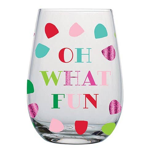 Wine Glass - Oh What Fun for wholesale by Slant Collections by Creative Brands