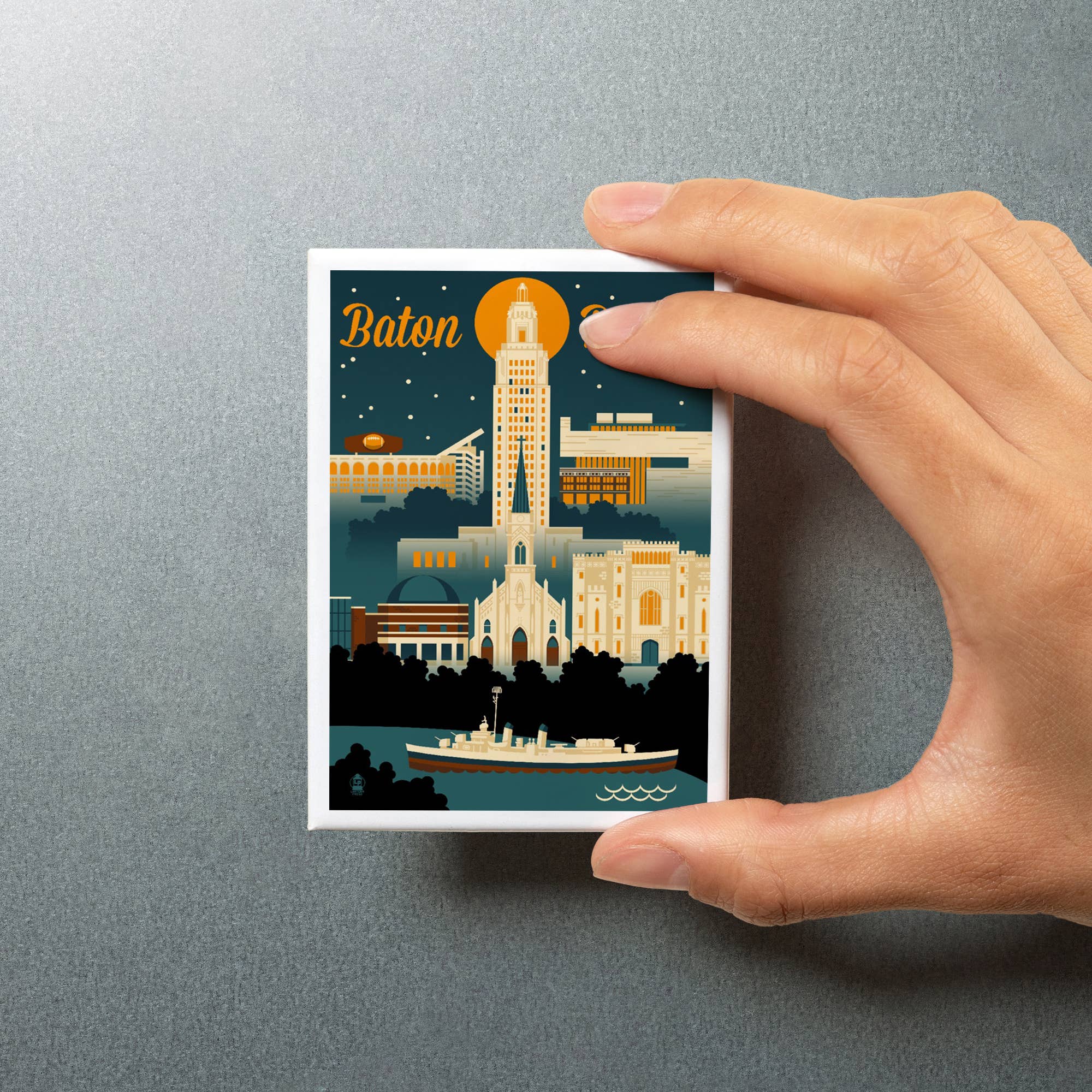 Lantern Press – wholesale Magnet – MAGNET Baton Rouge, Louisiana, Retro Skyline5