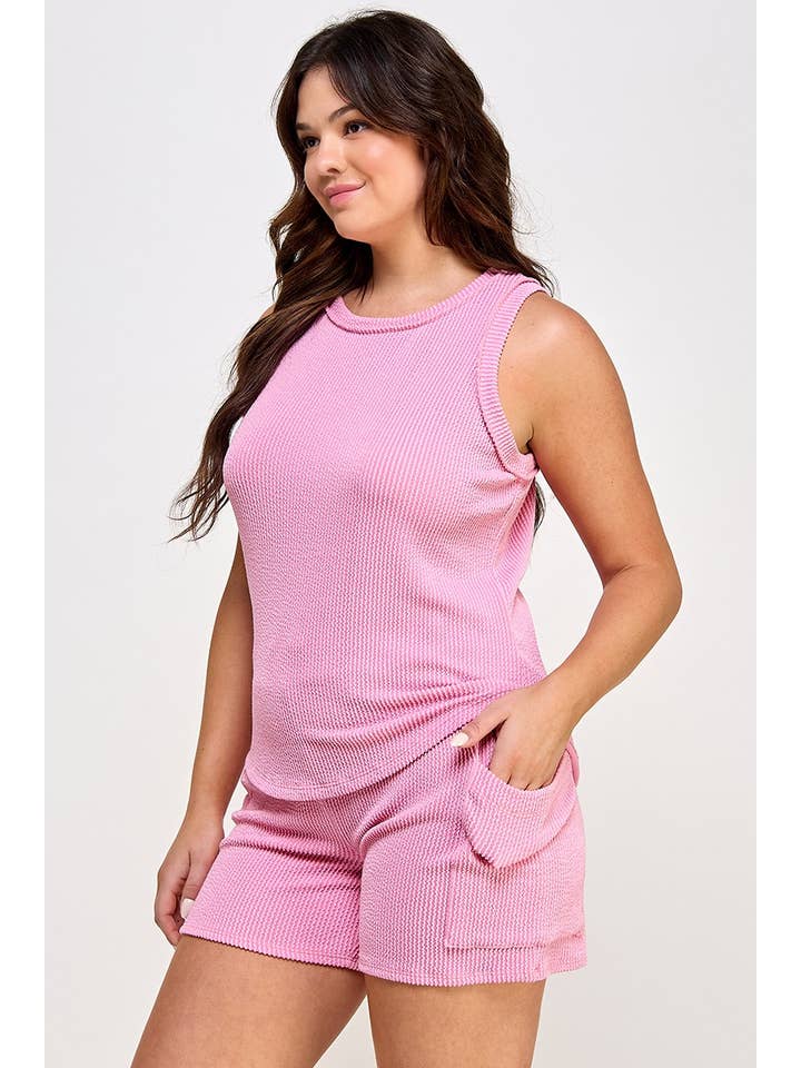 Haute Fox Plus Size & Contemporary - Wholesale Shorts - Women's - Plus Size Ribbed Cargo Shorts with Pockets JK18700-P7