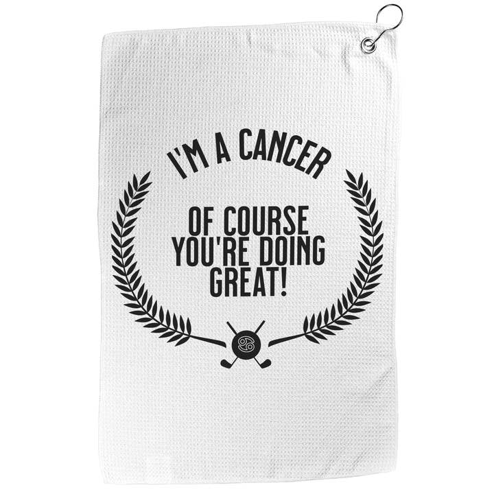 Cancer Golf Towel for wholesale by Moody on the Green LLC