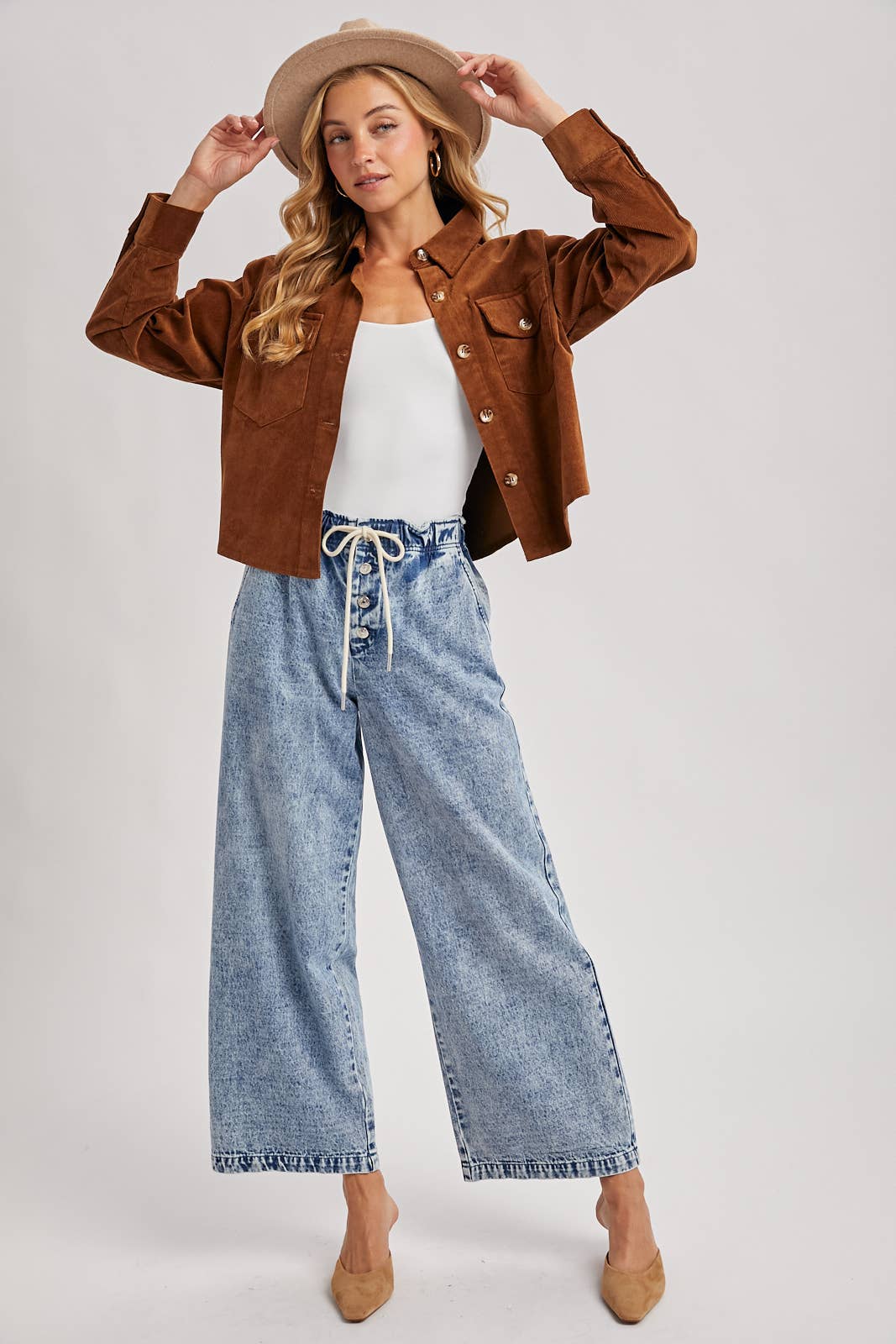 Bluivy - Wholesale Jacket - Women's - CORDUROY CROPPED BUTTON DOWN SHIRT JACKET22