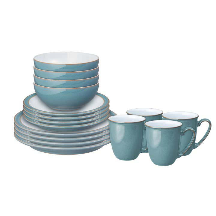DENBY STONEWARE AZURE RIMMED 16 TABLEWARE PIECE SET for wholesale by Denby Brands