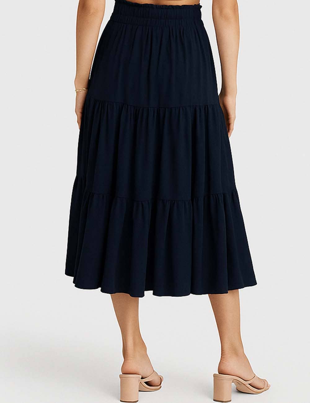 Sweetkama - Wholesale Skirt - Women's - Ladies Boho Elastic Waist Ruched Drawstring Skirt24