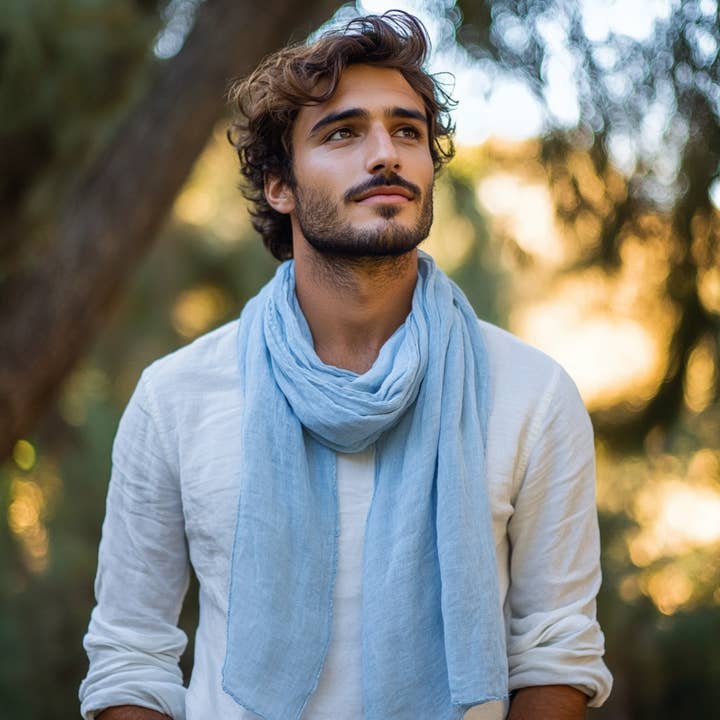 menique - Wholesale Scarf - Men's - 100% Linen Scarf for Men6