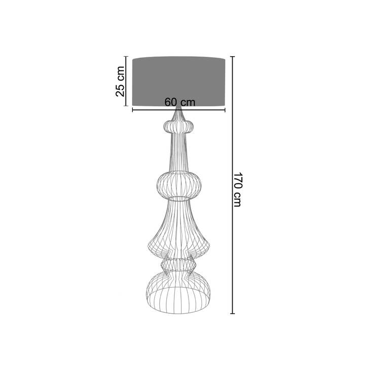 Tosel Shop - Wholesale Accent/Desk Lamp - PAGODA - Brown Metal Column Floor Lamp